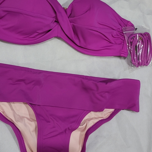 Victoria's Secret Beautifyl Purple Violet Bandeau / Convertible Bikini Swim Set - Picture 5 of 7